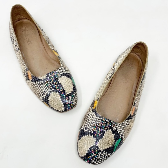 Madewell | Cory Faux Multicolor Snakeskin Leather Flats 6.5 - Picture 1 of 9
